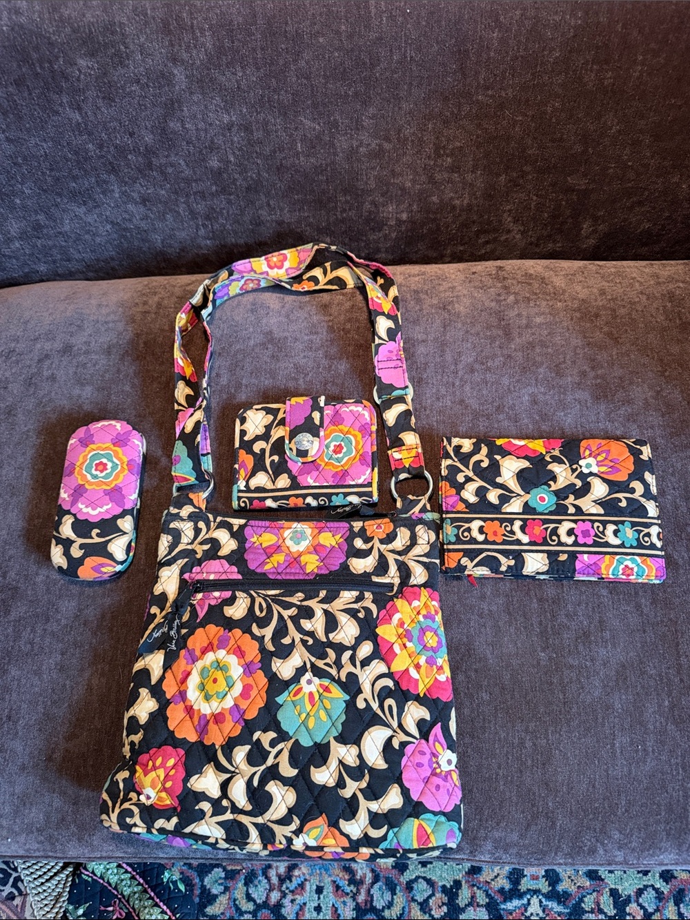 Vera Bradley Suzani shoulder bag purse set of 4.